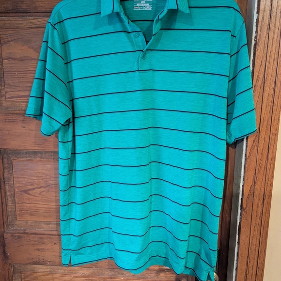 Under Armour Green and Black Polo Shirt with Knit Fabric - Picture 1 of 9